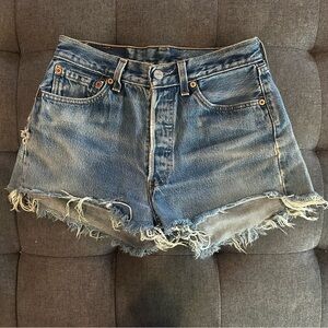 Vintage Levi’s 501 cut off denim shorts